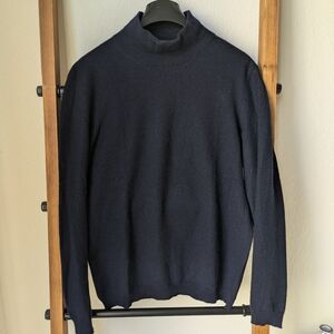 Stile Latino Men's Dark Navy 100% Cashmere Turtleneck Sweater - Size 50 ITL